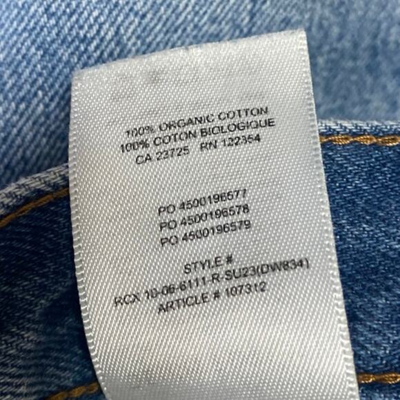 Aritzia Denim Forum The Farrah High Rise Wide Leg Baggy Blue Denim Jeans Size 23 - Picture 6 of 6